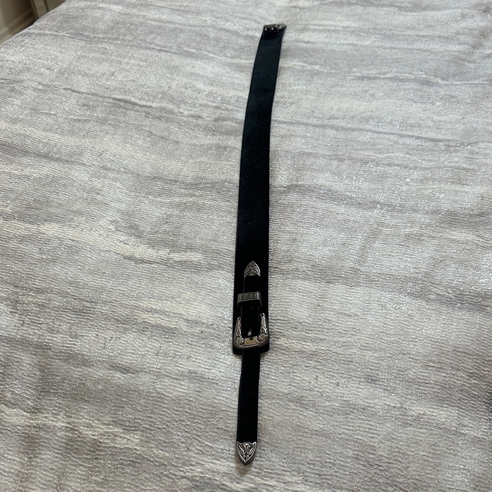 Black and Antique Silver Pony Hair Women’s Western inspired belt